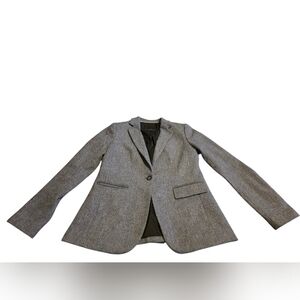 Banana Republic Women's Italian Wool Blen Gray Single Button Blazer Size 2 EUC